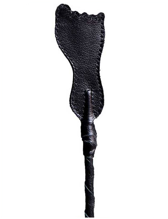 Стек с плетёной ручкой, наконечник «ступня», чёрный, 700 мм