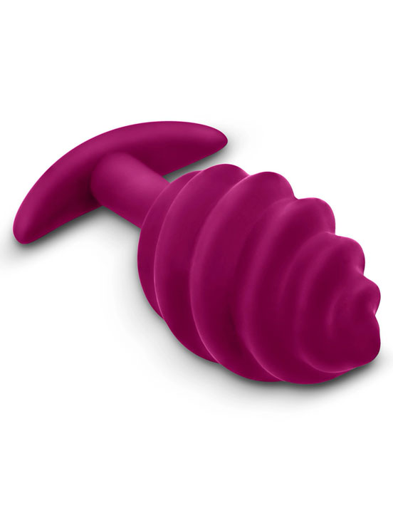 Анальная силиконовая пробка Gvibe Gplug Twist 2 Raspberry для ношения, 10.5x3.9 см