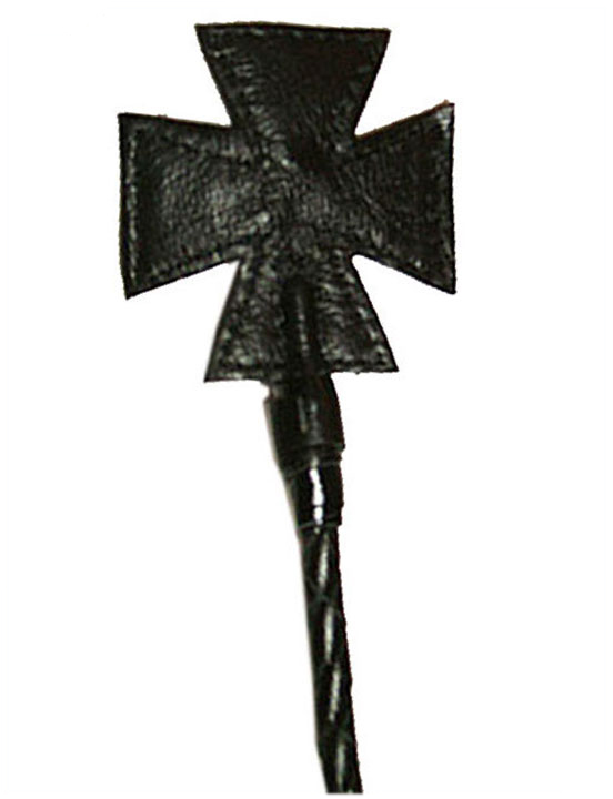 Стек с плетёной ручкой, наконечник «крест», чёрный, 670 мм