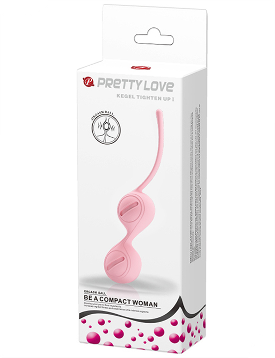 Вагинальные шарики Kegel Tighten UP I со смещённым центром тяжести, розовые, 34x160 мм