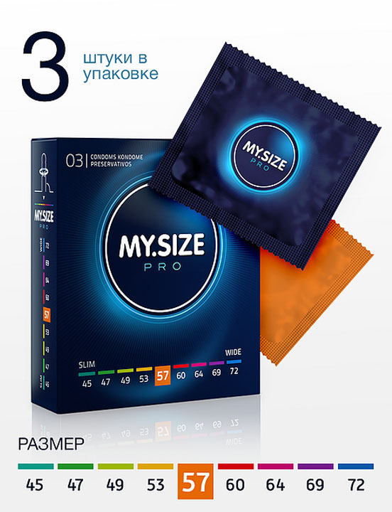 Презервативы MY.SIZE 57 размер, 3 шт.
