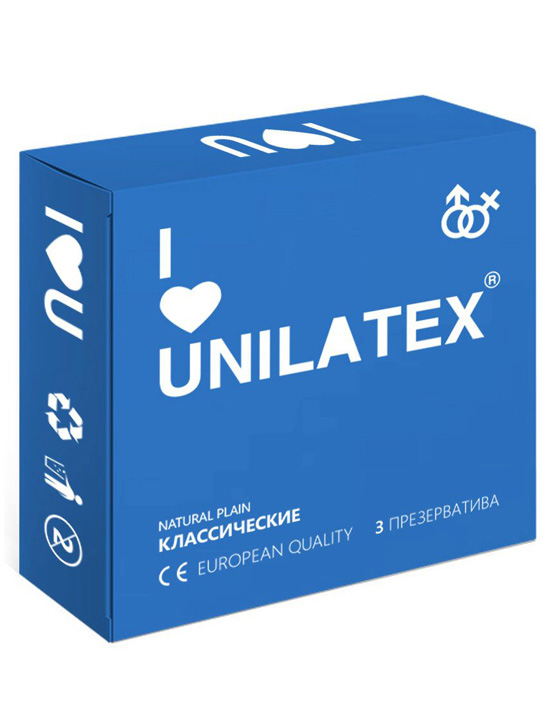 Презервативы Unilatex Natural Plain, классические, 3 шт.