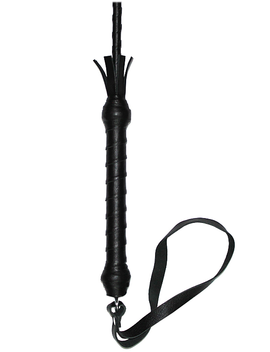 Стек с плетёной ручкой, наконечник «ладошка», чёрный, 680 мм
