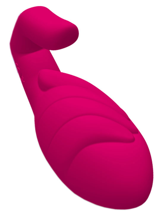Вибратор клиторальный Jade Hand, сплошной силикон, винно-красный, 97x63x38 мм