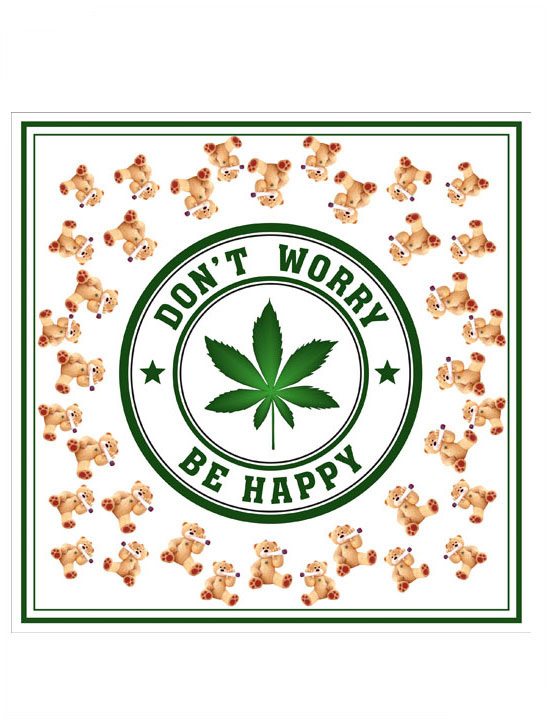 Платок Don`t Worry Be Happy, шармус, 60х60 см