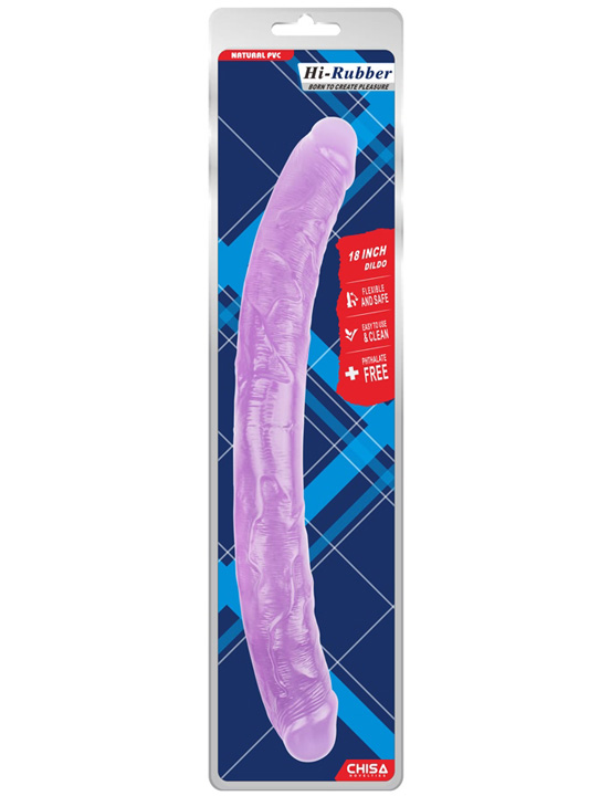 Фаллоимитатор сдвоенный, фиолетовый, 47x460 мм