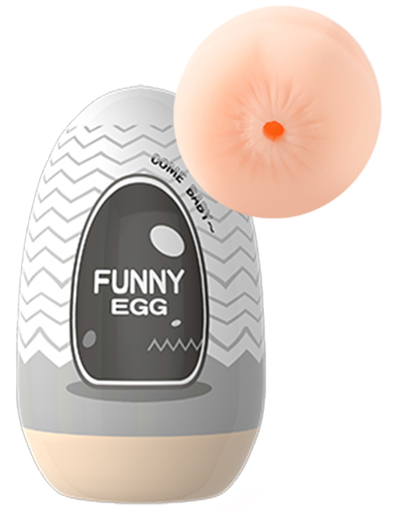 Мастурбатор-яйцо Fanny Egg (анус), серый, 40x90 мм
