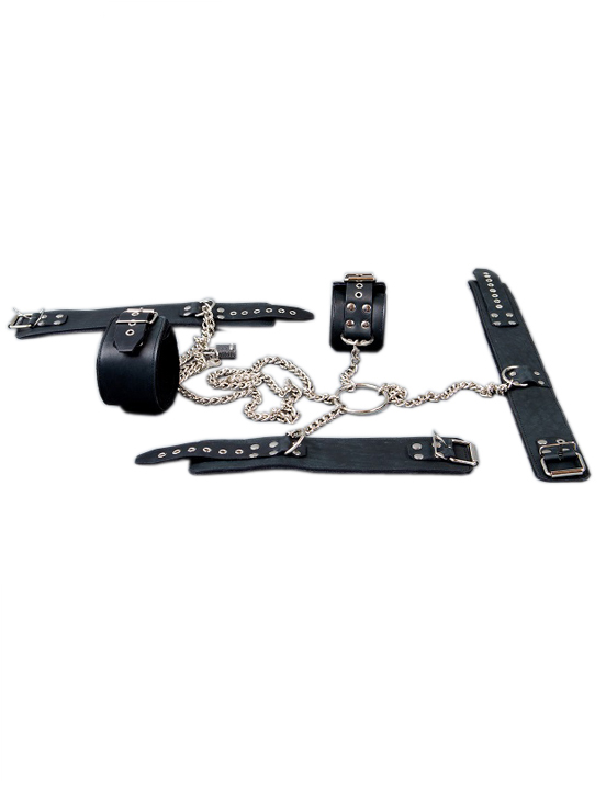 Комплект для фиксации на цепях (ошейник-наручники-поножи)